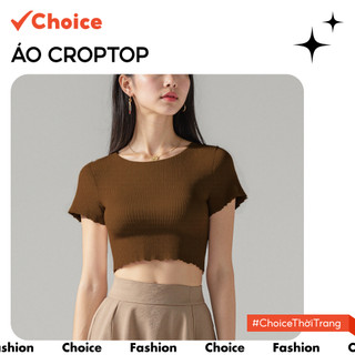 [Choice] Áo Croptop HT13 Vải Thun Gân, Phong Cách Thời Trang