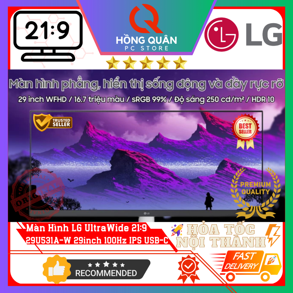 Màn hình UltraWide LG 29U531A-W 29inch (UltraWide FHD/IPS/100Hz/5ms/sRGB 99%/HDR10/USB Type-C) New - Hàng Chính Hãng | BigBuy360 - bigbuy360.vn