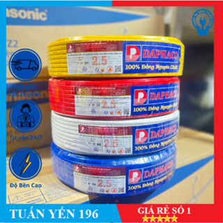   HỎA TỐC 2H  Dây điện Daphaco đôi dẹp 2 lớp vỏ 2x1.5 2x2.5 2x4.0 2x6.0 Cuộn 100 mét - Hàng Chính Hãng 