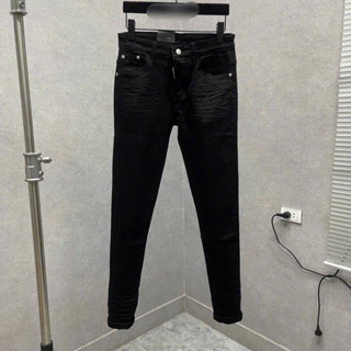  Quần jean bò nam DS slimfit đen trơn dập nhăn 3D in sơn chữ 9 túi mông  04  