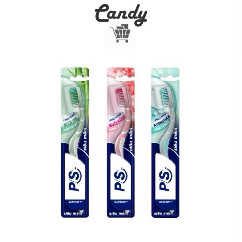 Bàn Chải Đánh Răng PS Siêu Mềm NanoSoft Muối Hồng | Baking Soda | Muối Tre