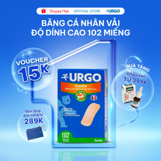  Hộp 102 Miếng Băng cá nhân vải độ dính cao Urgo Durable bảo vệ các vết thương rách da 