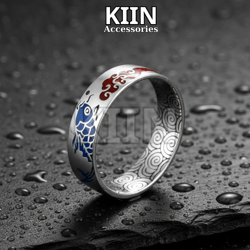 Nhẫn cá chép Koi phong cách Kiin Nhẫn epoxy nam nữ độc đáo, cá tính, dễ phối đồ - Nhẫn Carp