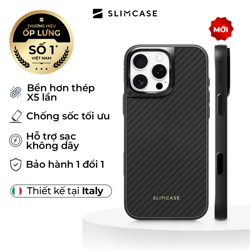 Ốp lưng iPhone 15 Pro Max / 15 Pro / 15 Plus / 15 SLIMCASE - Không ố vàng, hỗ trợ sạc không dây, siêu mỏng | BigBuy360 - bigbuy360.vn