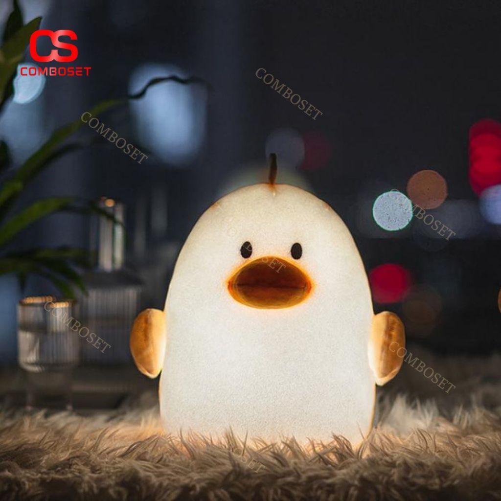 Đèn Decor Hình Vịt Béo Bằng Nhựa ABS, PC, Xốp Và Bông Siêu Mềm Ánh Sáng Dịu