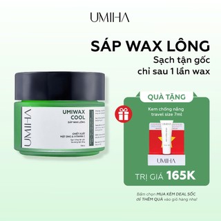  Wax lông UMIHA cool  95gr  - Bám dính x2 với Sáp wax lông chân tay sạch tận gốc sau 1 lần wax lông 
