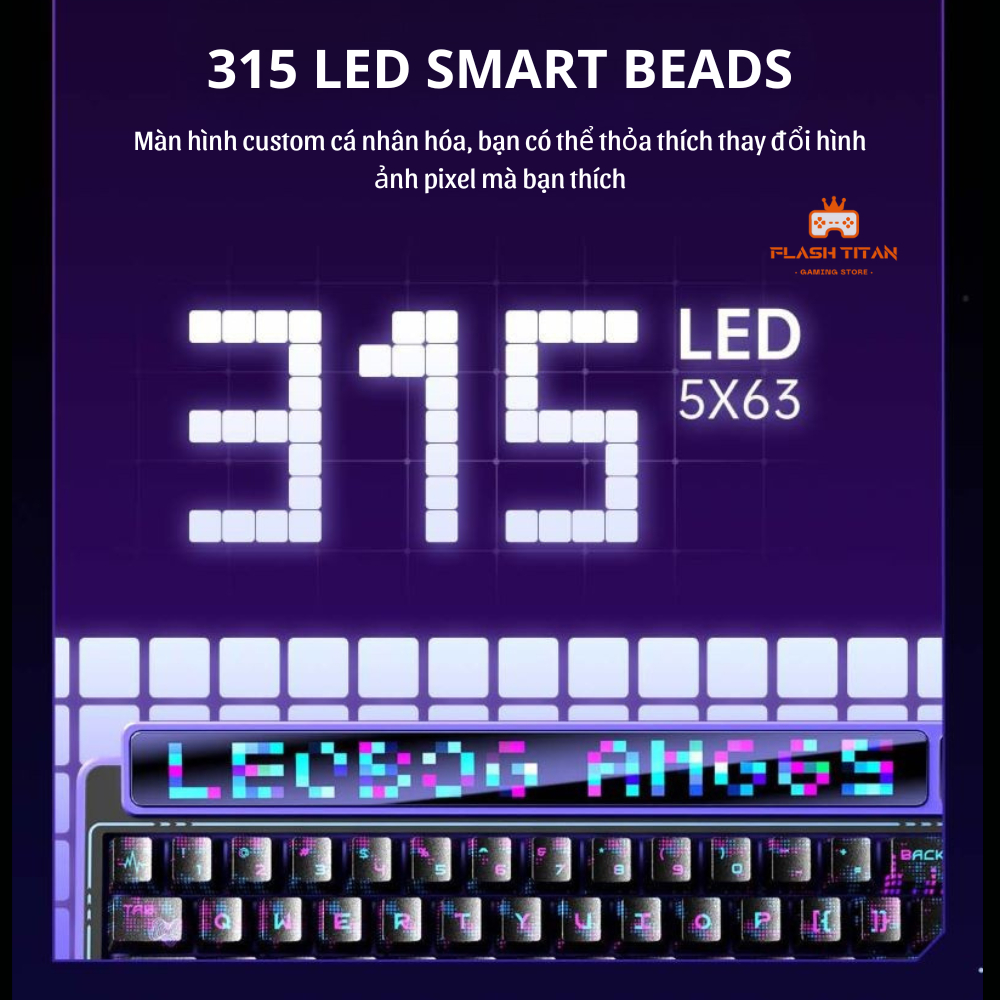 Bàn phím cơ Leobog AMG65 - Màn Led độc đáo, có app tùy chỉnh - LED RGB mạch xuôi - Pin 8000mAh | BigBuy360 - bigbuy360.vn
