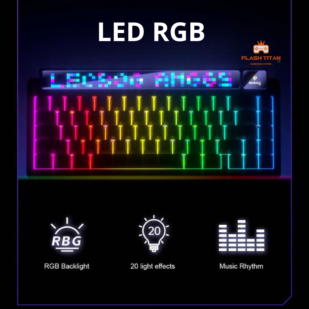 Bàn phím cơ Leobog AMG65 - Màn Led độc đáo, có app tùy chỉnh - LED RGB mạch xuôi - Pin 8000mAh | BigBuy360 - bigbuy360.vn