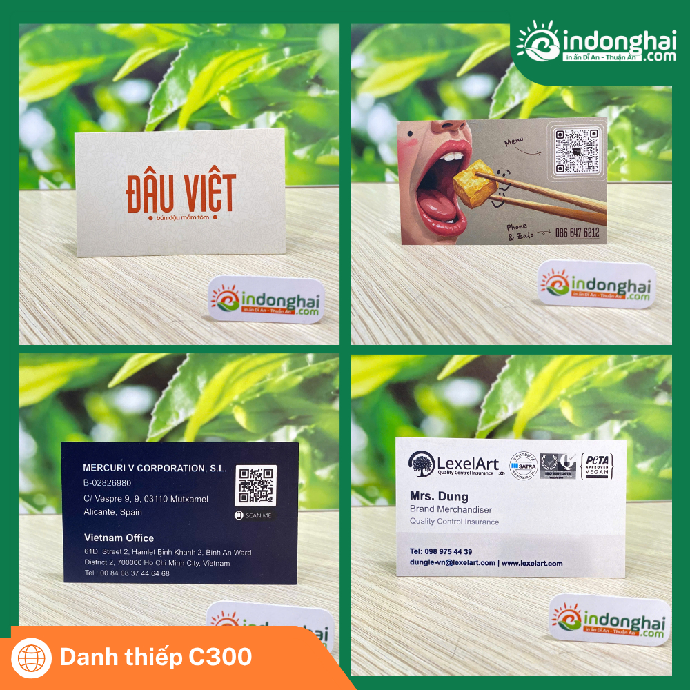 In Danh Thiếp giấy C300, cán màng mờ, in 2 mặt - IN NHANH (NHẬN IN MẪU CÓ SẴN)