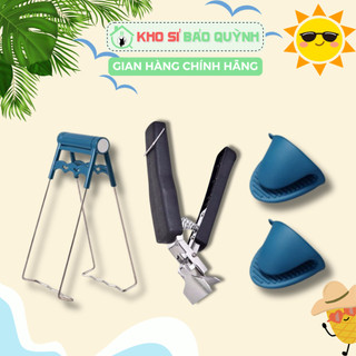  Combo 3 Món Dụng Cụ Kẹp Gắp Kẹp Bát Đĩa Găng Tay Nhắc Nồi Chống Nóng,Kẹp Thức Ăn Nóng,Thép Không Gỉ 