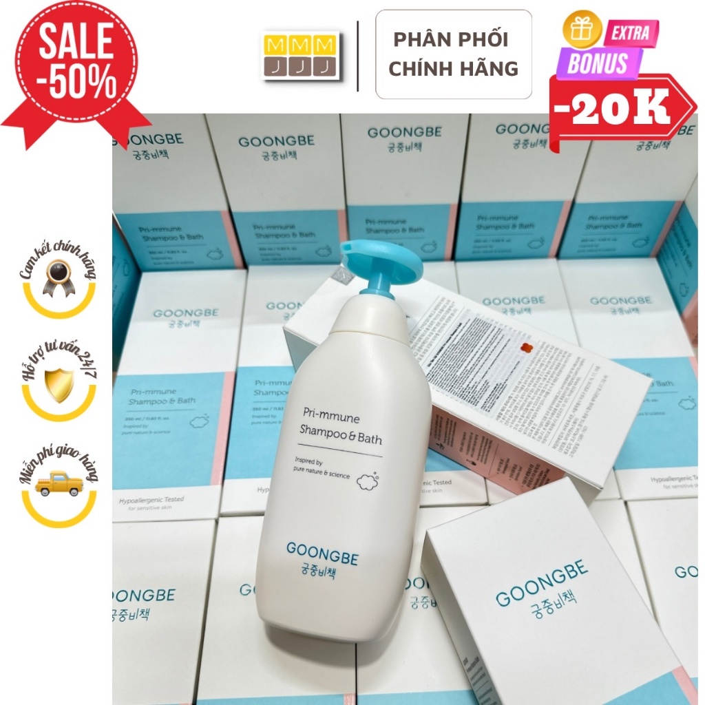 Bộ sản phẩm sữa tắm gội, lotion Goongbe thơm dịu nhẹ an toàn, lành tính cho bé sơ sinh  -minjeebaby