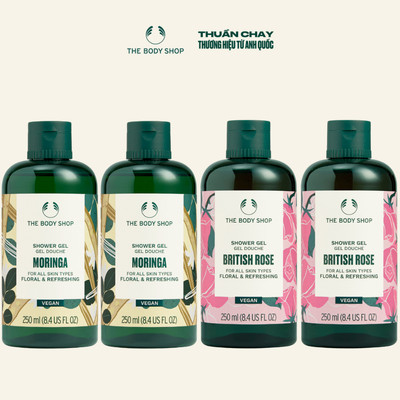Combo 4 Sữa Tắm Thiên Nhiên Hương British Rose-Moringa 250ml The Body Shop