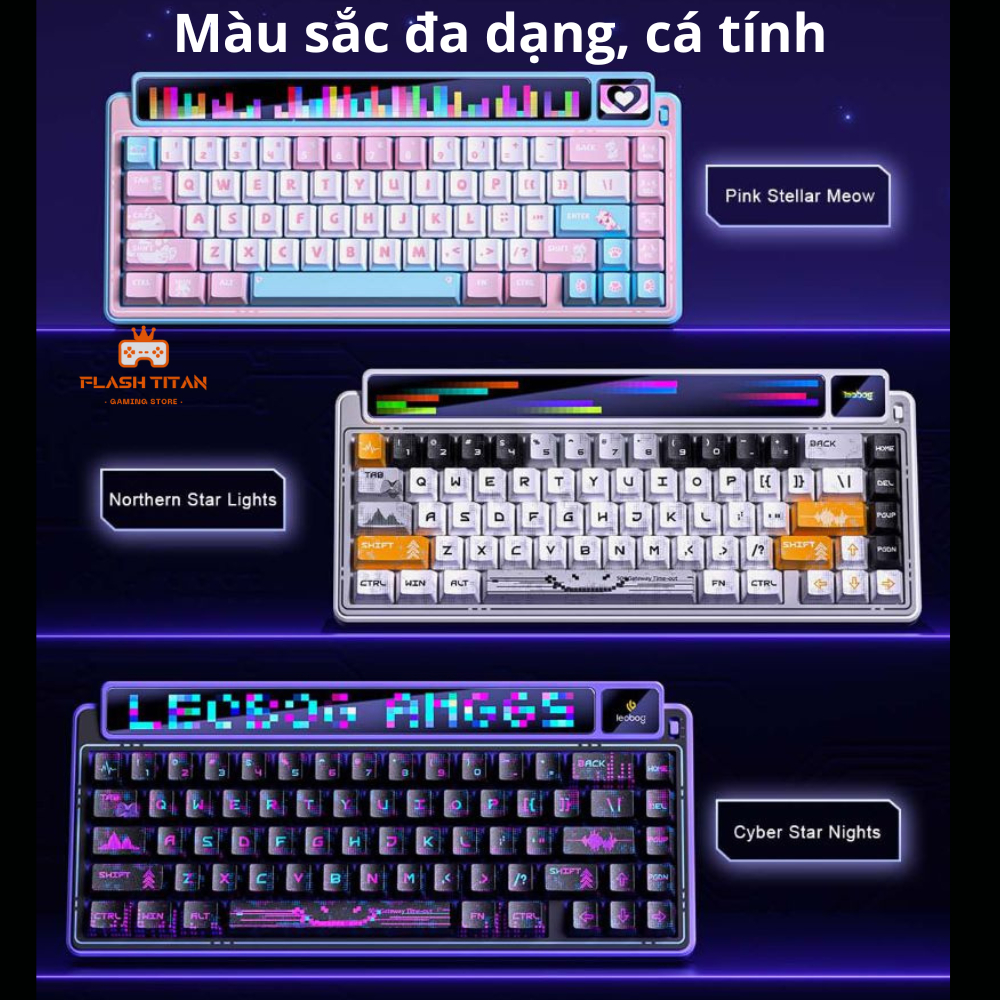 Bàn phím cơ Leobog AMG65 - Màn Led độc đáo, có app tùy chỉnh - LED RGB mạch xuôi - Pin 8000mAh | BigBuy360 - bigbuy360.vn