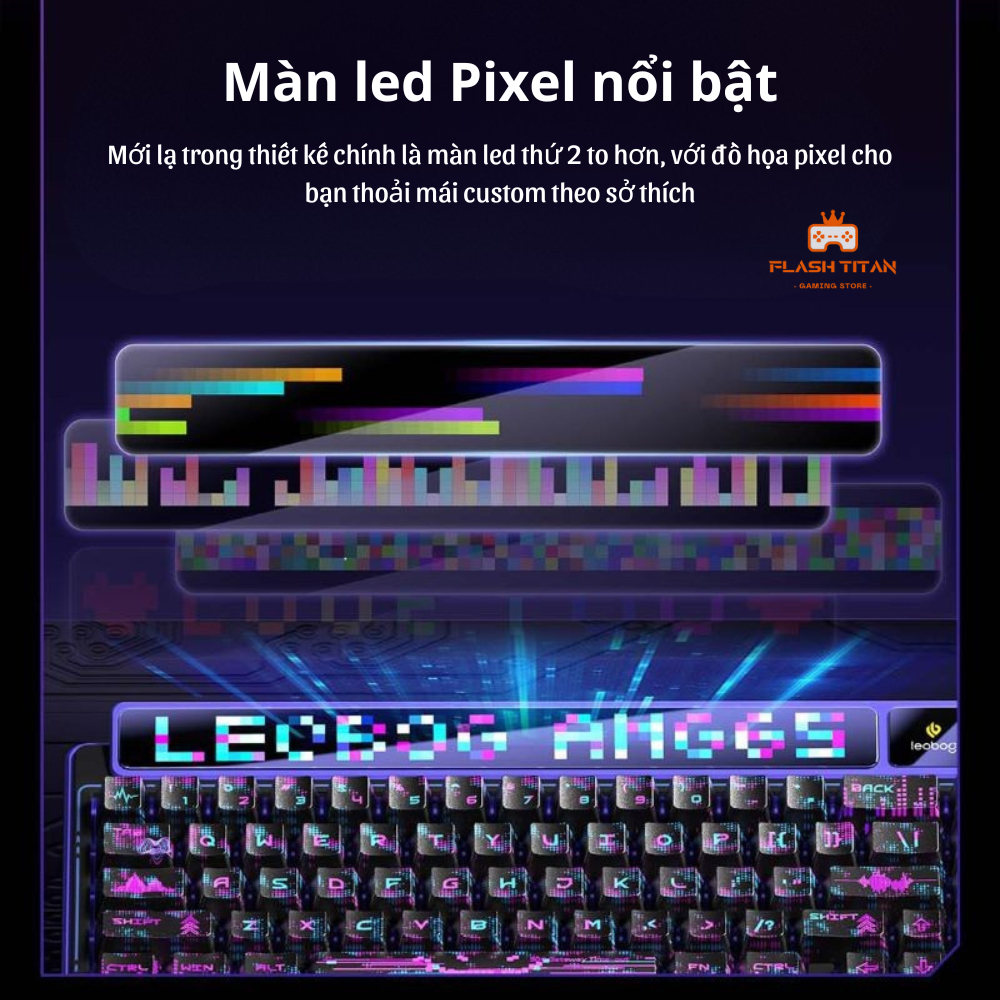 Bàn phím cơ Leobog AMG65 - Màn Led độc đáo, có app tùy chỉnh - LED RGB mạch xuôi - Pin 8000mAh | BigBuy360 - bigbuy360.vn