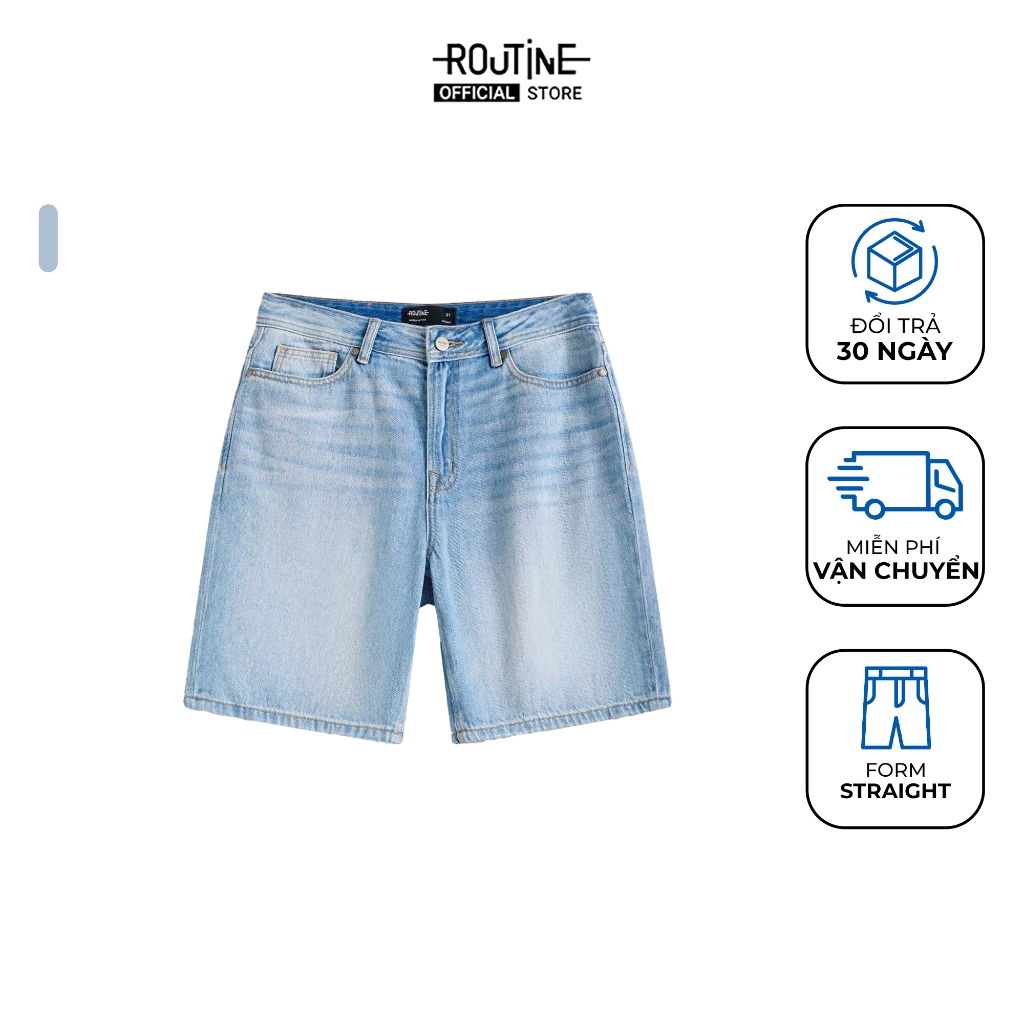 Quần Short Denim Nam Form Straight - Routine 10F24DPS002R1