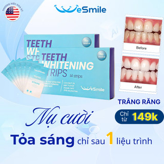  Miếng dán trắng răng cao cấp Wesmile trắng cấp tốc thành phần an toàn tự nhiên không gây ê buốt không bào mòn 