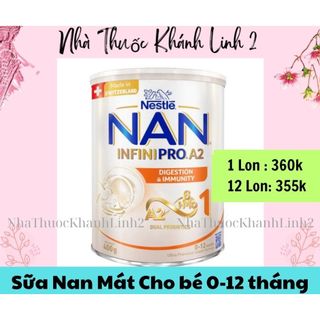  🌺 4 Lon Sữa Nan Infinipro A2 400g 800g số 1 sx tại Thụy Sĩ- Sữa bột NAN INFINIPRO A2 . 