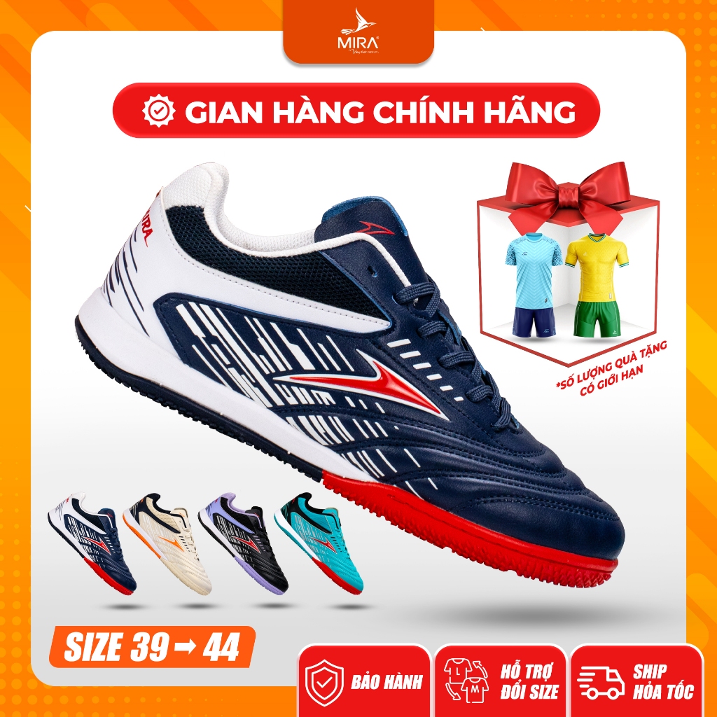 Giày Futsal MIRA SAMBA IC – Giày Bóng Đá Sân Trong Nhà Mira Chính Hãng, Êm Chân,Tặng 2 vớ Mira