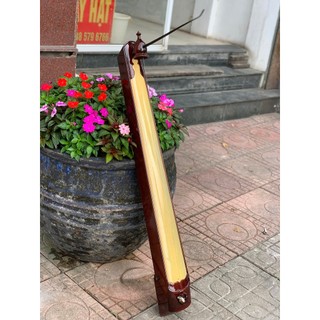 Đàn bầu gỗ thường kích thước chuẩn, ko khảm trai (Tặng kèm dây sơ cua và que gảy)