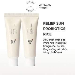  Combo 2 Kem chống nắng cám gạo men vi sinh cấp ẩm Beauty Of Joseon Relief Sun: Rice + Probiotics SPF50+ PA++++ 50ml 