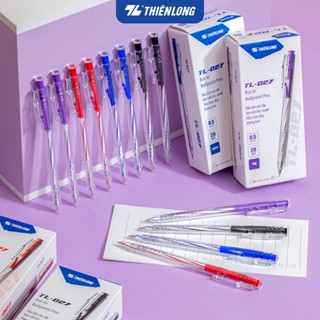 Combo 5/10/20 Bút bi Thiên Long TL-027 mực xanh/đỏ/đen ngòi 0.5mm kiểu dáng hiện đại cầm tay thoải mái, nét đều trơn