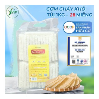   Túi 1kg 28 miếng  Cơm cháy khô Ninh Bình Vàng cơm cháy chưa chiên 1kg gạo nếp hương đặc sản Ninh Bình - Vườn đặc sản 