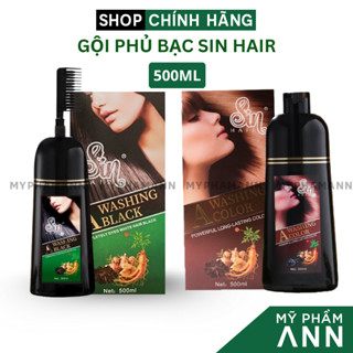  Dầu Gội Phủ Bạc Nhân Sâm Sin Hair Màu Đen và Nâu 500ml Chính Hãng Giá Sỉ 