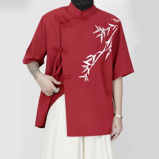  Áo shanghai nam nữ vạt chéo thêu trúc cổ điển 