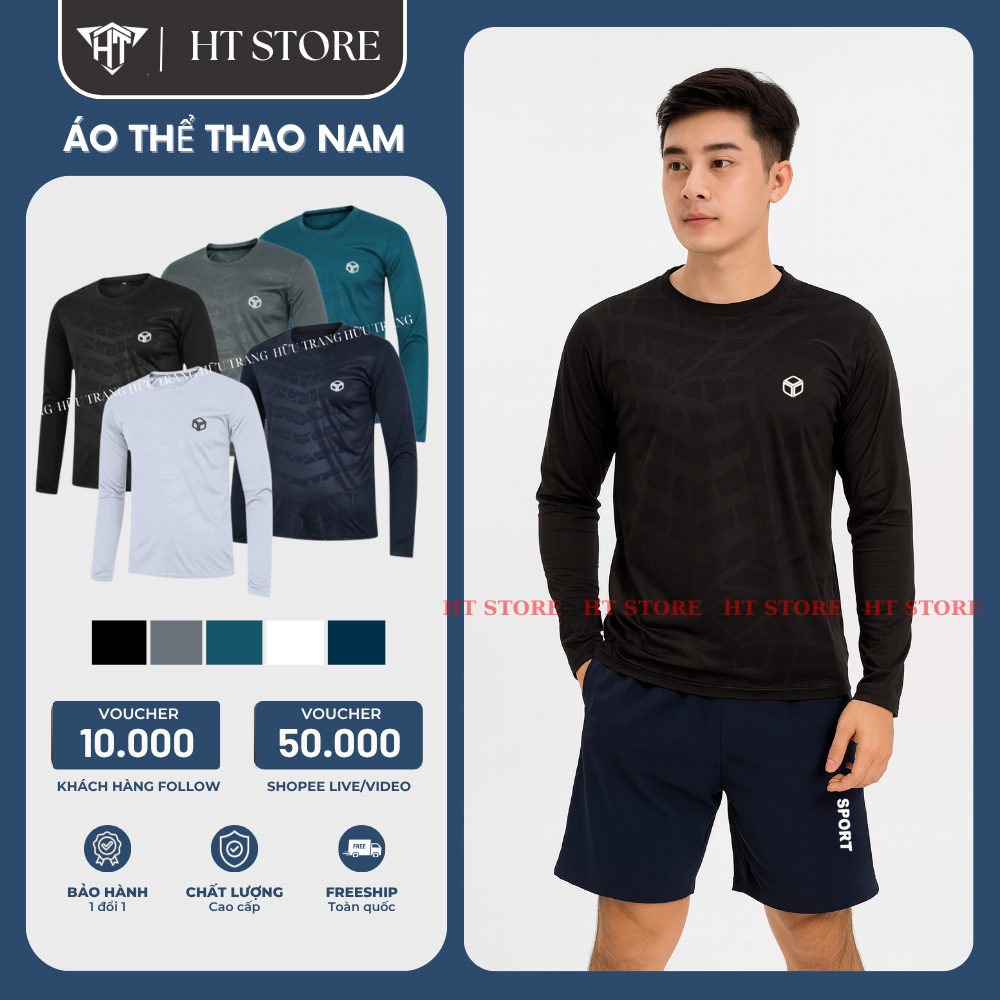 [99K 3 ÁO] Combo Áo Thun Giữ Nhiệt Nam Cổ Tròn, Áo Nam, Áo Dài Tay Chất Thun Lạnh Mềm Mại Dập Vân 3D