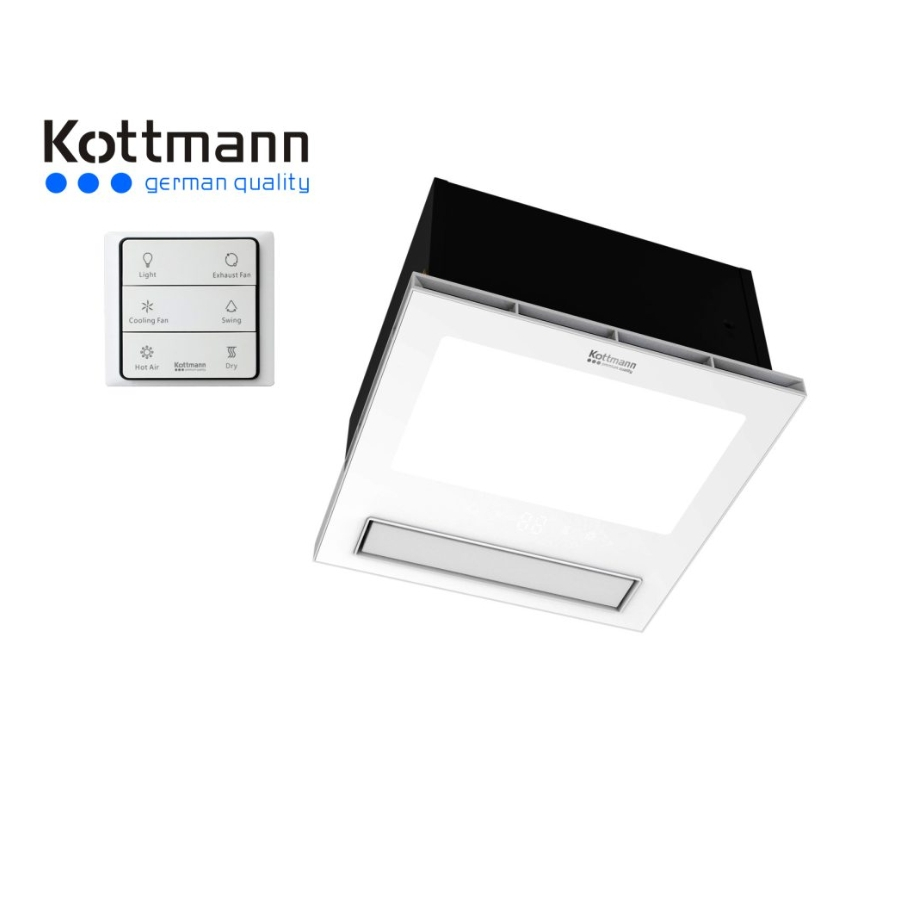Quạt Âm Trần Đa Năng Kottmann K6 - Công suất 2252W, PTC Sưởi, Dry 120’, Thổi Mát AWES 5D, Thông Gió,