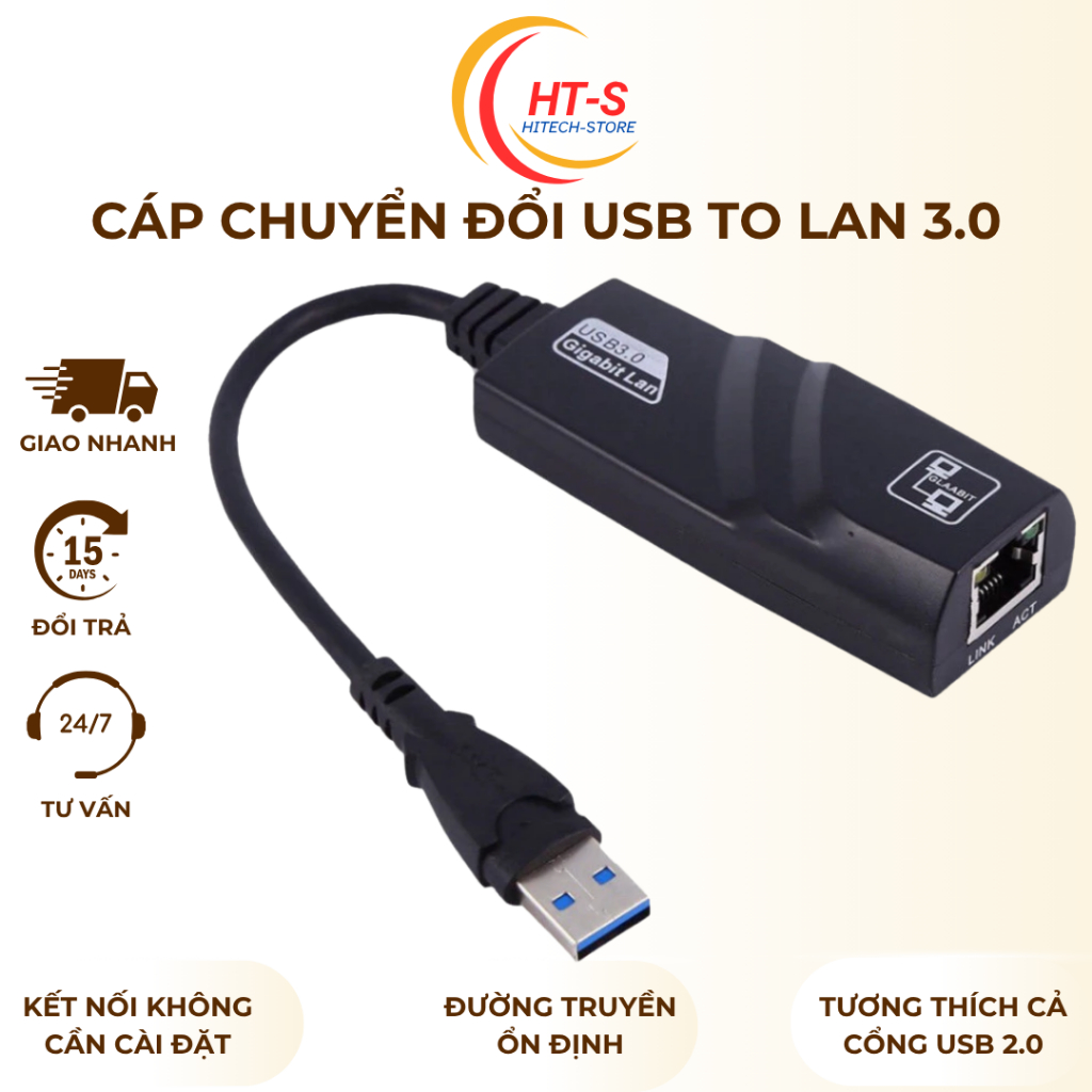 Cáp Chuyển Đổi USB 3.0 To Lan
