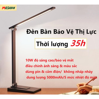 Đèn bàn bảo vệ thị lực hợp kim nhôm, dùng được cả pin & điện, 5000mAh, điều chỉnh độ sáng vô cấp