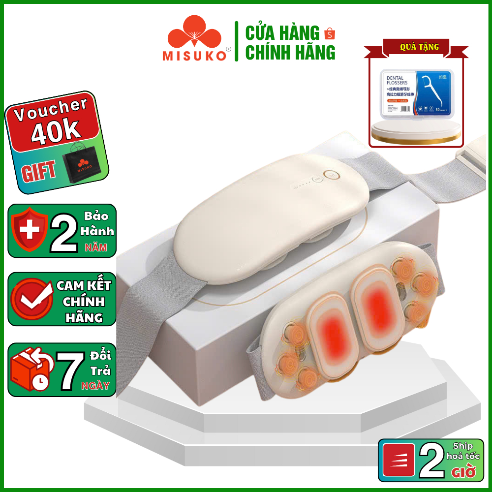 Máy massage bụng kinh MISUKO MH - 9, massage rung kết hợp chườm ấm giảm đau bụng kinh thư giãn