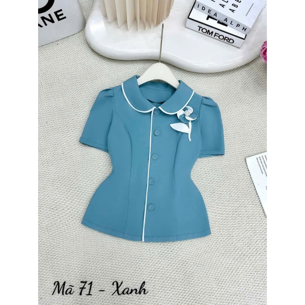 ÁO KIỂU PHỐI HOA VIỀN ĐỦ SIZE S-5X H66