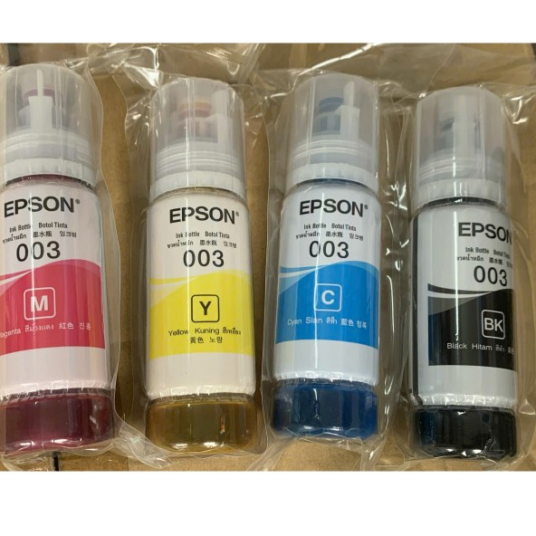 Bộ Mực 003 Epson theo máy epson L3110/ L3150/L1110/L4150/L3210/L1250/L3250/l121/L1210 vv