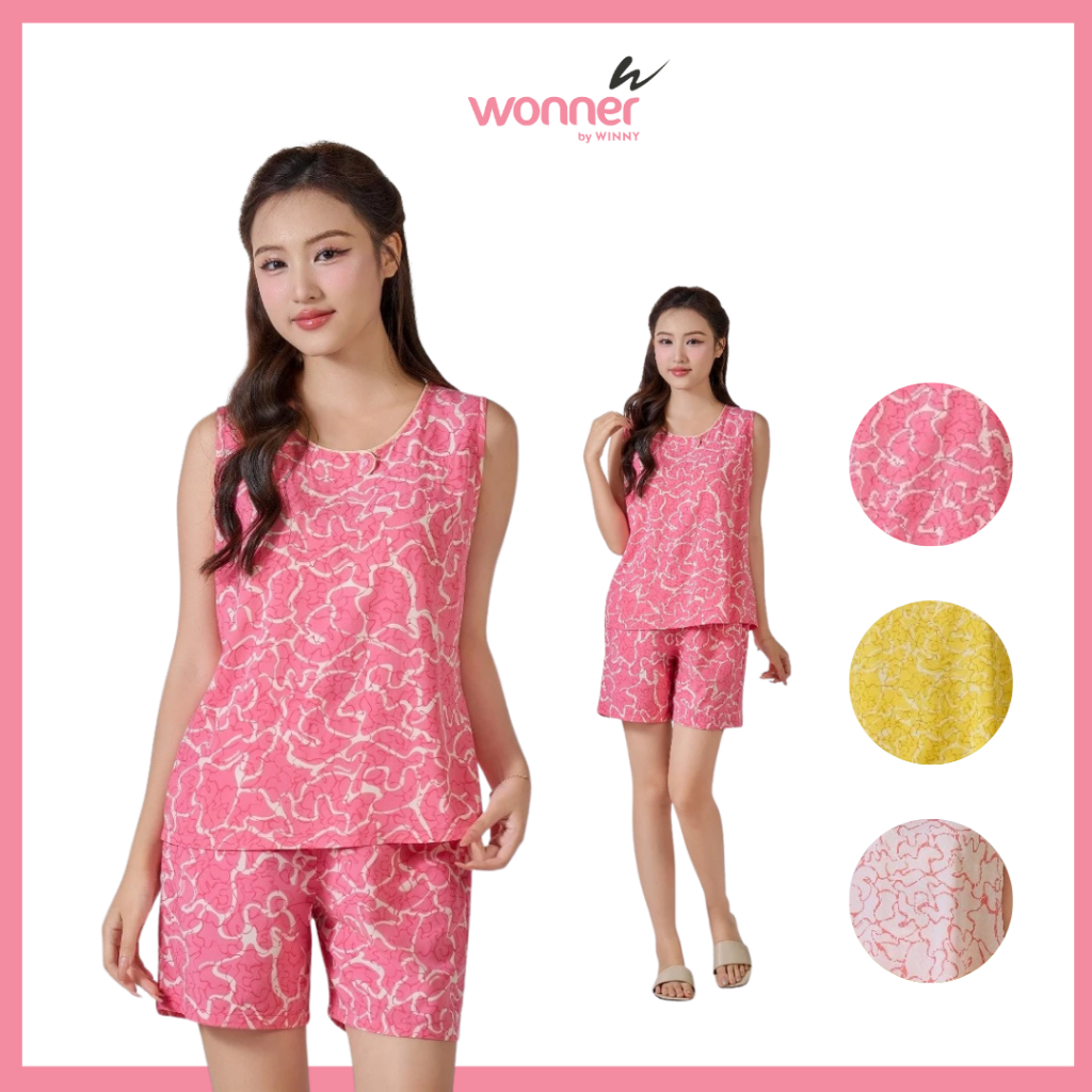 Đồ Bộ Mặc Nhà Nữ Sát Nách Quần Đùi Chất Lanh Wonner by Winny - 2MNLA25005B
