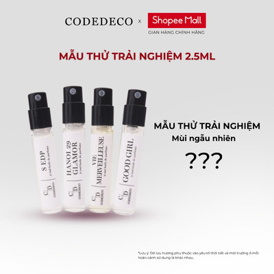 [GIFT] Combo 4 vial tinh dầu nước hoa 2.5ml dùng thử mùi ngẫu nhiên trải nghiệm - Dành CTKM