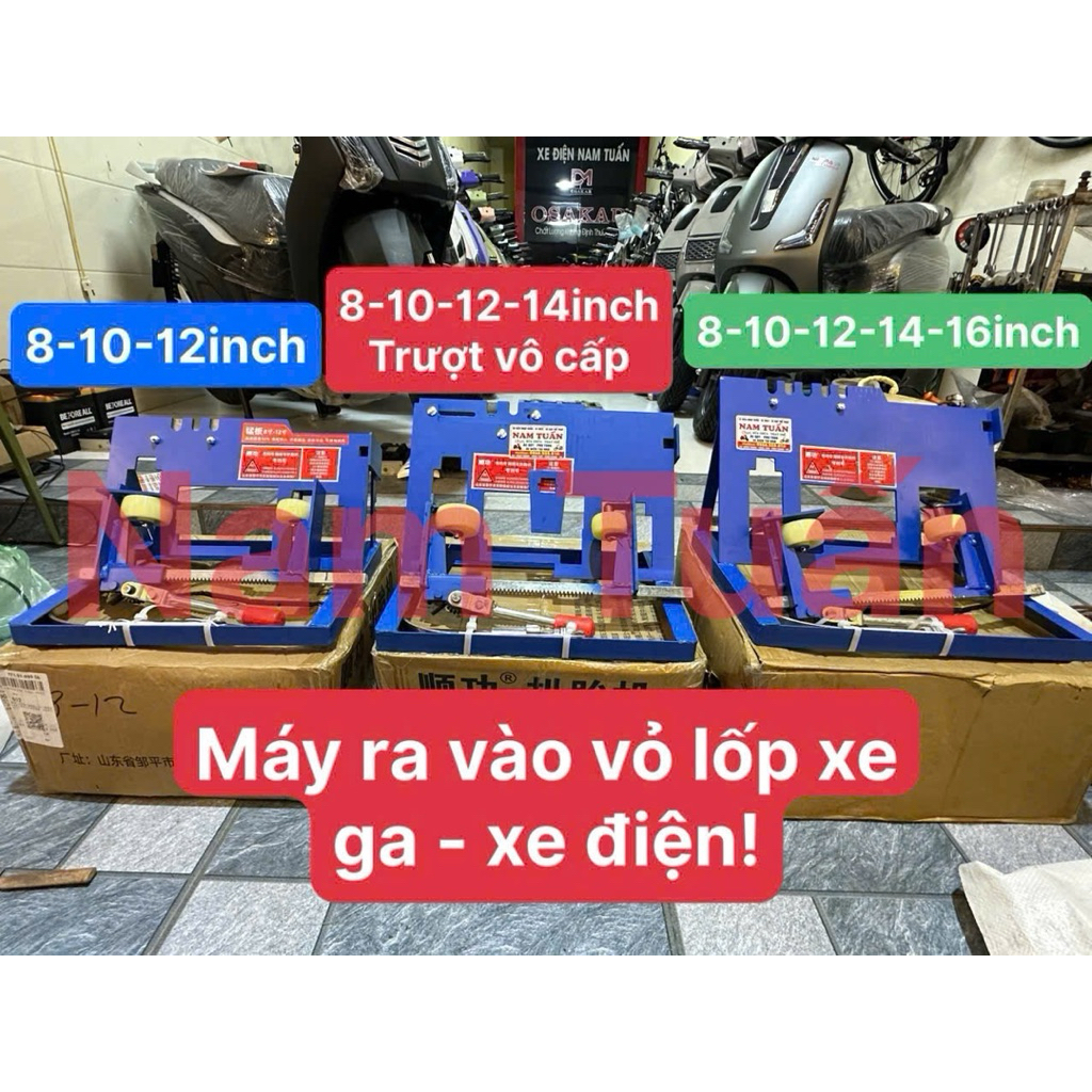MÁY RA VÀO LỐP XE GA - XE ĐIỆN  MẪU MỚI TẶNG MIẾNG ÉP TANH LỐP