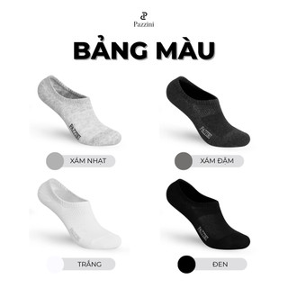  Combo 4 đôi tất nam cổ ngắn trơn PAZZINI cotton cao cấp vớ cổ thấp unisex thoáng mát khử mùi - TN001 