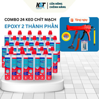  Thùng 24 Chai Keo Chà Ron Chít Mạch Epoxy KGT Chống bám bẩn Chống Thấm Bền Màu  Tặng kèm bộ dụng cụ cao cấp 6 món  