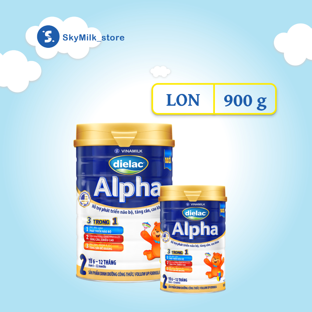 Sữa bột Vinamilk - Sữa bột Vinamilk Dielac Alpha 2 cho bé từ 6 đến 12 tháng tuổi - Hộp thiếc 900g