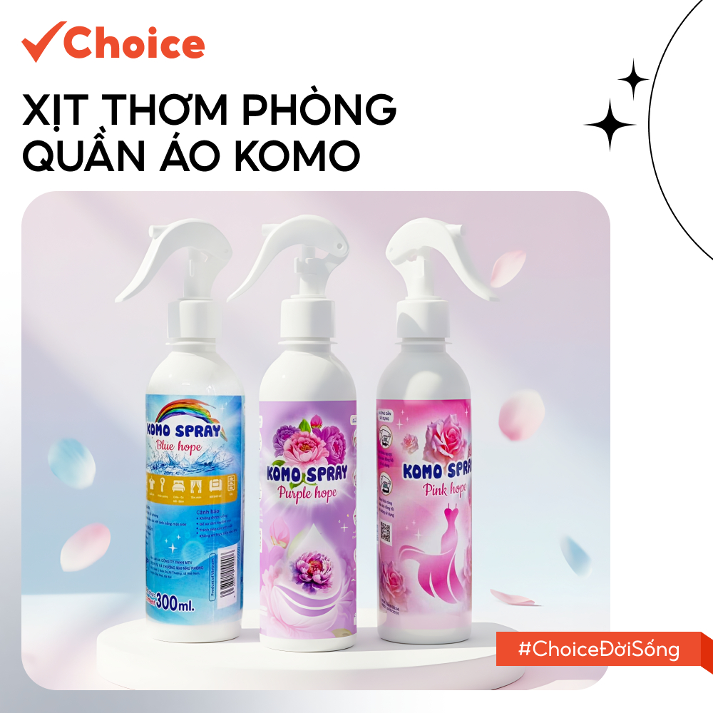 [Choice] Xịt Thơm Phòng Quần Áo Komo VN Komo-10 Chai 300ml Đa Năng Tiện Dụng Hương Tự Nhiên