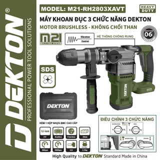  Thân máy khoan đục bê tông pin DEKTON M21-RH2803XAVT 3 Chức Năng Có chống rung 4.5j SDSplus 