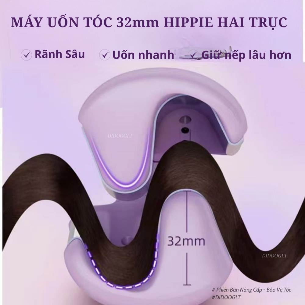 Máy Uốn Tóc Xoăn Sóng Nước Hippie 32mm Chất Liệu Gốm Sứ Ceramic Cao Cấp, Máy Làm Xoăn Sóng Nước Chỉnh Nhiệt ( didooglt ) | BigBuy360 - bigbuy360.vn
