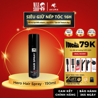  Gôm xịt giữ nếp tóc nam AKUMA Hero 150ml chính hãng Gôm mềm giữ nếp linh hoạt không bóng 