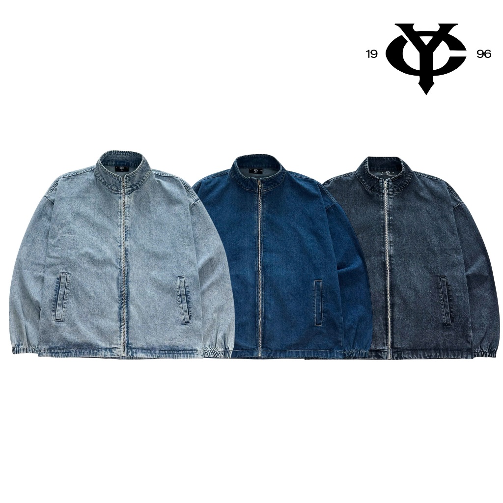 YC1996 - Áo Khoác Jeans Cổ Trụ Basic Đơn Giản ( 3 Màu ) Local Brand Unisex