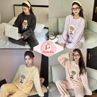   DEAL MỞ BÁN  Bộ Ngủ Lông Giữ Nhiệt 6 Màu Labubu Oversize Cho Nam Nữ Giữ Ấm Mùa Đông Thoải Mái 