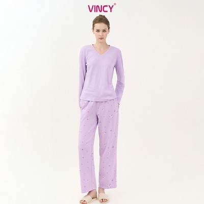 BTD07W5T01-BỘ THUN DÀI VỚI THIẾT KẾ CỔ TIM  MANG PHONG CÁCH NHẸ NHÀNG, THOẢI MÁI CHO MÙA HÈ VÀ THU