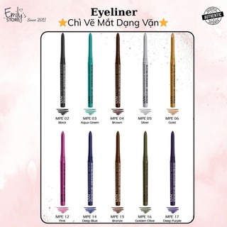 Kẻ mắt NYX Retractable Eyeliner dạng sáp chống nước màu đen và trắng, bền màu 12 tiếng