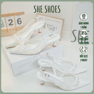  GIÀY CƯỚI 5P SLINGBACK PHỐI REN CAO CẤP - NEW ARRIVAL - GC05004 